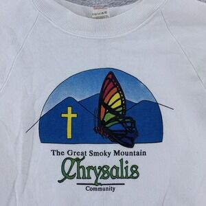 Vintage 90s Great Smoky Mountain Chrysalis Sweatshirt Mens XS Butterfy God Jesus